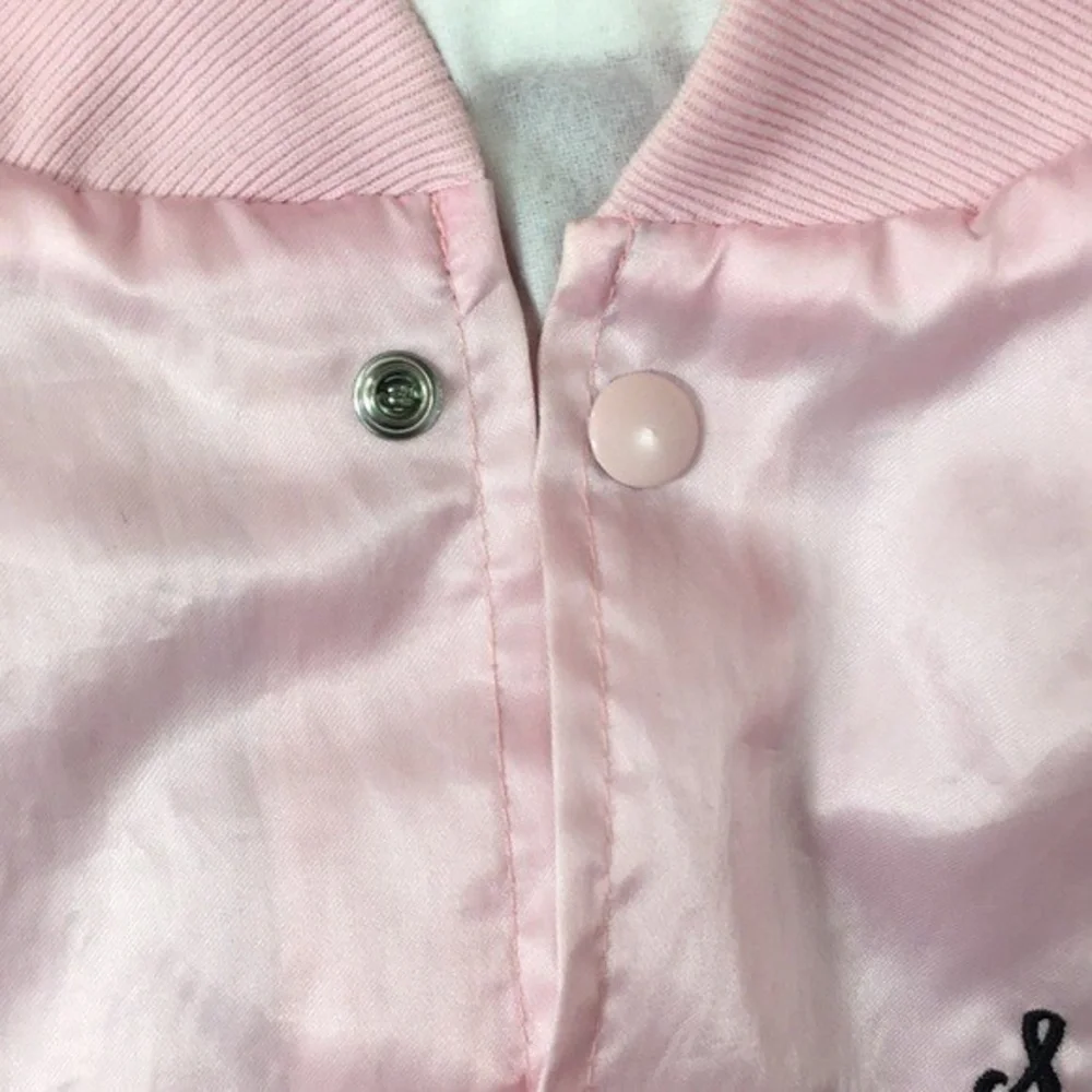 West‎ Ark USA Vintage Sue Pink Ladies Grease Button Bomber Jacket Womens Small